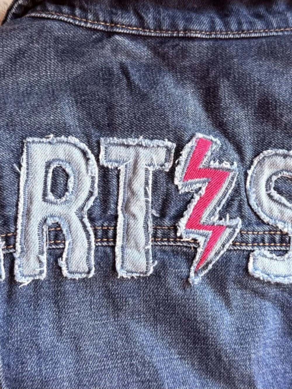 GAP Kids ED Ellen DeGeneres Denim Jacket ARTIST Paint Splatter XXL Regular - Picture 3 of 16